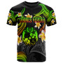 Tonga T-shirt - Custom Personalised Polynesian Waves with Plumeria Flowers (Reggae)