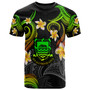 Tuvalu T-shirt - Custom Personalised Polynesian Waves with Plumeria Flowers (Reggae)