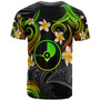 Yap T-shirt - Custom Personalised Polynesian Waves with Plumeria Flowers (Reggae)