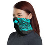 Papua New Guinea Neck Gaiter - Floral Tattoo Neon Blue 1