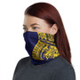 Polynesian Neck Gaiter - Polynesian Pattern Gold Blue 1