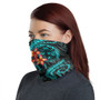 Fiji Coat of arm Neck Gaiter - Plumeria Turquoise 1