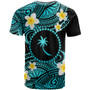 Chuuk Custom Personalised T-Shirt - Plumeria Polynesian Vibe Turquoise