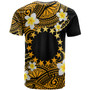 Cook Islands Custom Personalised T-Shirt - Plumeria Polynesian Vibe Gold