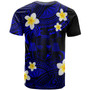 Fiji Crest Custom Personalised T-Shirt - Plumeria Polynesian Vibe Blue