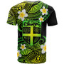 Fiji Custom Personalised T-Shirt - Plumeria Polynesian Vibe Green