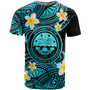 Federated States of Micronesia Custom Personalised T-Shirt - Plumeria Polynesian Vibe Turquoise