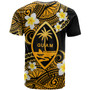 Guam Custom Personalised T-Shirt - Plumeria Polynesian Vibe Gold