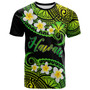 Hawaii Custom Personalised T-Shirt - Plumeria Polynesian Vibe Green 1