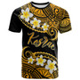 Kosrae Custom Personalised T-Shirt - Plumeria Polynesian Vibe Gold 1