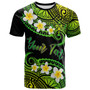 Kosrae Custom Personalised T-Shirt - Plumeria Polynesian Vibe Green 2