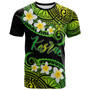 Kosrae Custom Personalised T-Shirt - Plumeria Polynesian Vibe Green 1