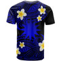 Nauru Custom Personalised T-Shirt - Plumeria Polynesian Vibe Blue