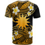 Nauru Custom Personalised T-Shirt - Plumeria Polynesian Vibe Gold