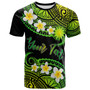 Nauru Custom Personalised T-Shirt - Plumeria Polynesian Vibe Green 2