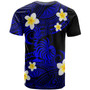 New Caledonia Custom Personalised T-Shirt - Plumeria Polynesian Vibe Blue