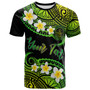 Niue Custom Personalised T-Shirt - Plumeria Polynesian Vibe Green 2