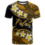Palau Custom Personalised T-Shirt - Plumeria Polynesian Vibe Gold 1