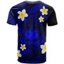 Samoa Custom Personalised T-Shirt - Plumeria Polynesian Vibe Blue