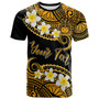 Samoa Custom Personalised T-Shirt - Plumeria Polynesian Vibe Gold 2