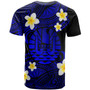 Tahiti Custom Personalised T-Shirt - Plumeria Polynesian Vibe Blue