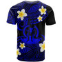 Vanuatu Custom Personalised T-Shirt - Plumeria Polynesian Vibe Blue