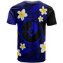 Yap Custom Personalised T-Shirt - Plumeria Polynesian Vibe Blue