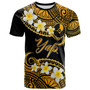 Yap Custom Personalised T-Shirt - Plumeria Polynesian Vibe Gold 1