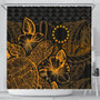 Cook Islands Shower Curtain Turtle Hibiscus Gold 1