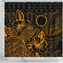 Cook Islands Shower Curtain Turtle Hibiscus Gold 3