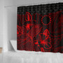 Cook Islands Shower Curtain Turtle Hibiscus Red 2