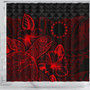 Cook Islands Shower Curtain Turtle Hibiscus Red 3