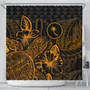 Chuuk Shower Curtain Turtle Hibiscus Gold 1