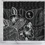 Chuuk Shower Curtain Turtle Hibiscus Black 3