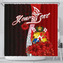 Tonga Polynesian Custom Personalised Shower Curtain - Coat Of Arm With Hibiscus 1