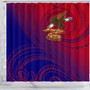 American Samoa Polynesian Shower Curtain - Bald Eagle (Blue - Red) 3