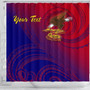 American Samoa Polynesian Custom Personalised Personalized Shower Curtain - Bald Eagle (Blue - Red) 3