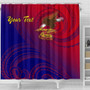 American Samoa Polynesian Custom Personalised Personalized Shower Curtain - Bald Eagle (Blue - Red) 4