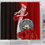 American Samoa Polynesian Shower Curtain - Coat Of Arm With Hibiscus 4