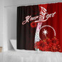 Chuuk Micronesia Custom Personalised Shower Curtain - Coat Of Arm With Hibiscus 2