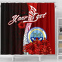 Federated States Of Micronesia Custom Personalised Shower Curtain - Coat Of Arm With Hibiscus 4