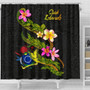 Cook Islands Polynesian Shower Curtain - Plumeria Tribal 4