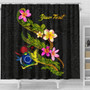 Cook Islands Polynesian Custom Personalised Shower Curtain - Plumeria Tribal 4