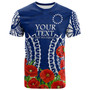 Cook Islands Anzac T-Shirt - Lest We Forget Polyneisnan Tribal Pattern Poppy Flower