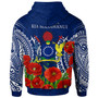 Cook Islands Anzac Hoodie - Lest We Forget Polyneisnan Tribal Pattern Poppy Flower