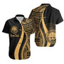 Federated States Of Micronesia Custom Personalised Hawaiian Shirts - Gold Polynesian Tentacle Tribal Pattern 1