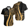 Chuuk Custom Personalised Hawaiian Shirts - Gold Polynesian Tentacle Tribal Pattern 1
