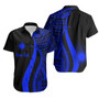 Marshall Islands Custom Personalised Hawaiian Shirts - Blue Polynesian Tentacle Tribal Pattern 1