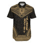 Society Islands Polynesian Chief Hawaiian Shirts - Gold Version 1