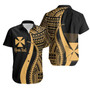 Wallis And Futuna Custom Personalised Hawaiian Shirts - Gold Polynesian Tentacle Tribal Pattern 1